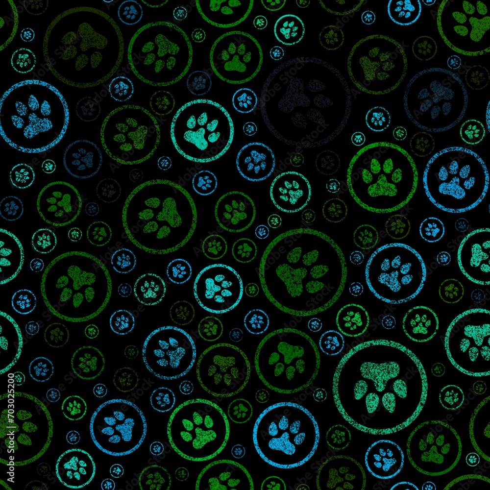 Cartoon animals footprints seamless cat and dog pattern for wrapping paper and fabrics and linens and kids Cartoon animals footprints seamless cat and dog pattern for wrapping paper and fabrics and linens and kids