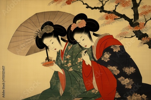japanese art female, edo period