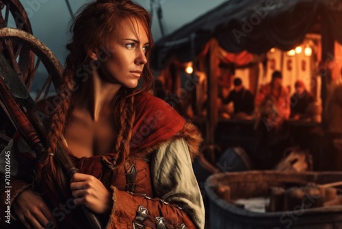Bold female viking  a glimpse into the fierce world of Nordic shieldmaidens  showcasing strength  bravery  and the untold stories of Viking warrior women in the pages of history and myth.