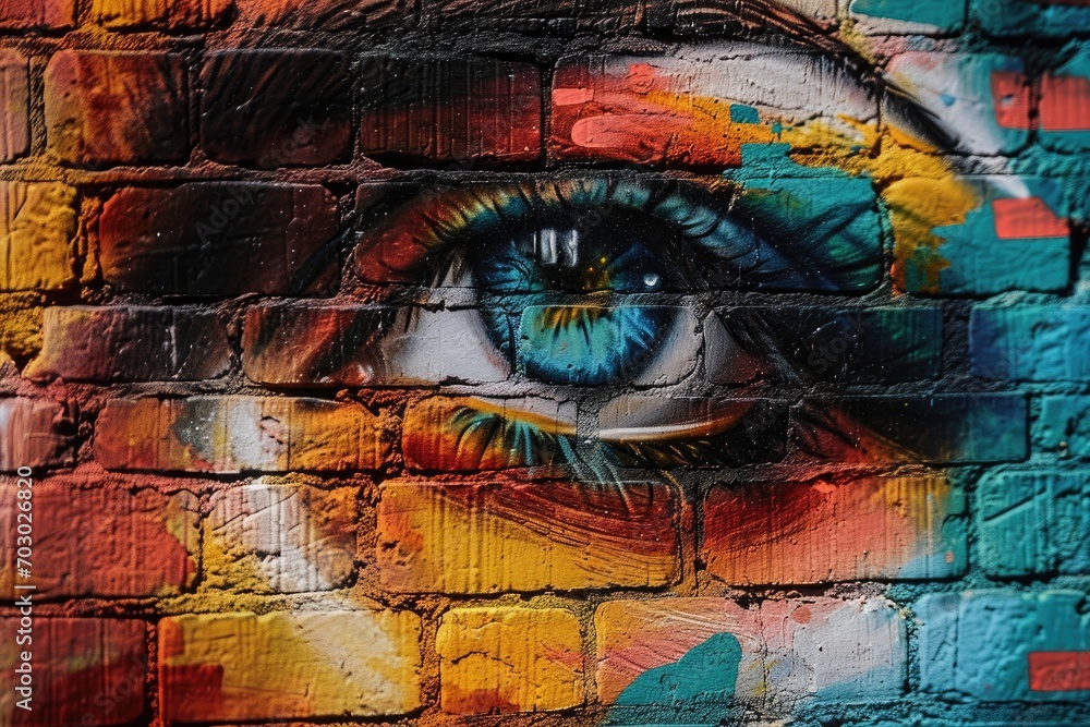 Vibrant street art graffiti on an urban wall