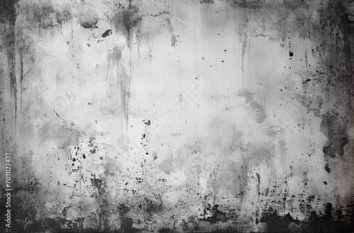Concrete dark grey background with scratches and black splashes. Textured grunge wall texture.