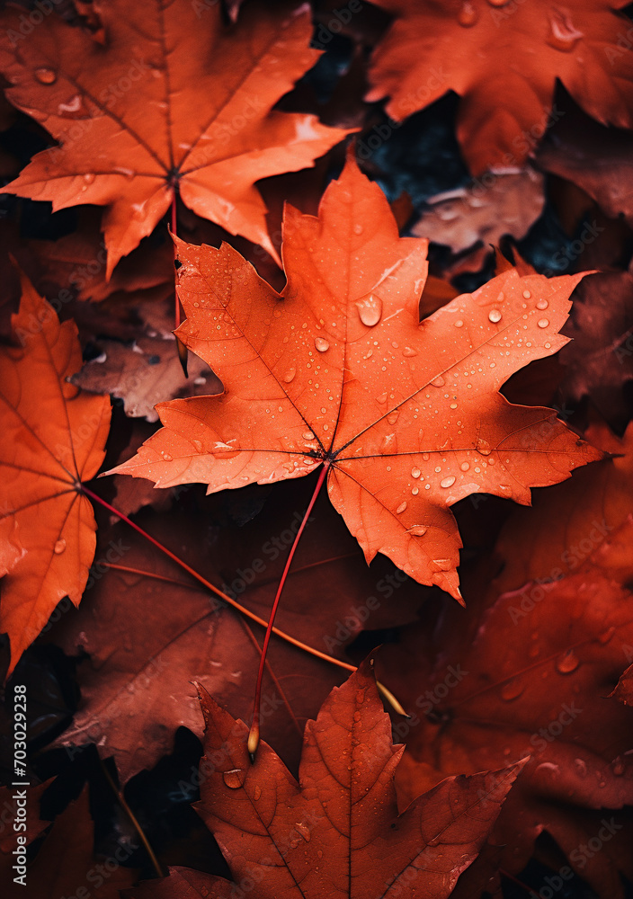 Autumn leaf, maple falling, Generative AI