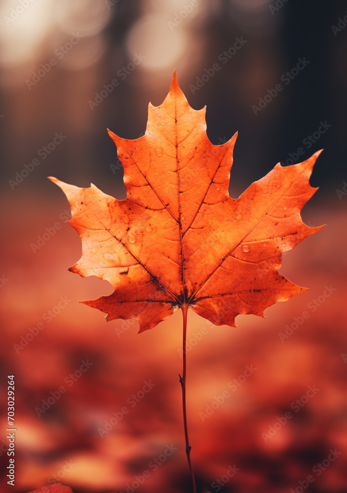 Autumn leaf, maple falling, Generative AI Autumn leaf, maple falling, Generative AI