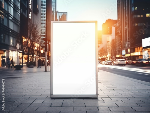 Mockup of a blank billboard on the street