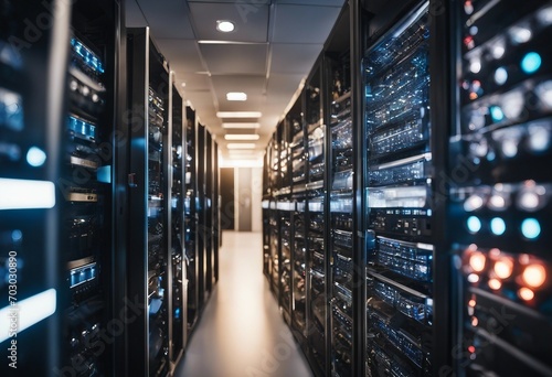 Server room data storage network Technology background photo