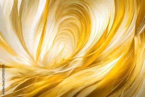 An ethereal fusion of yellow, white, and gold in an abstract background