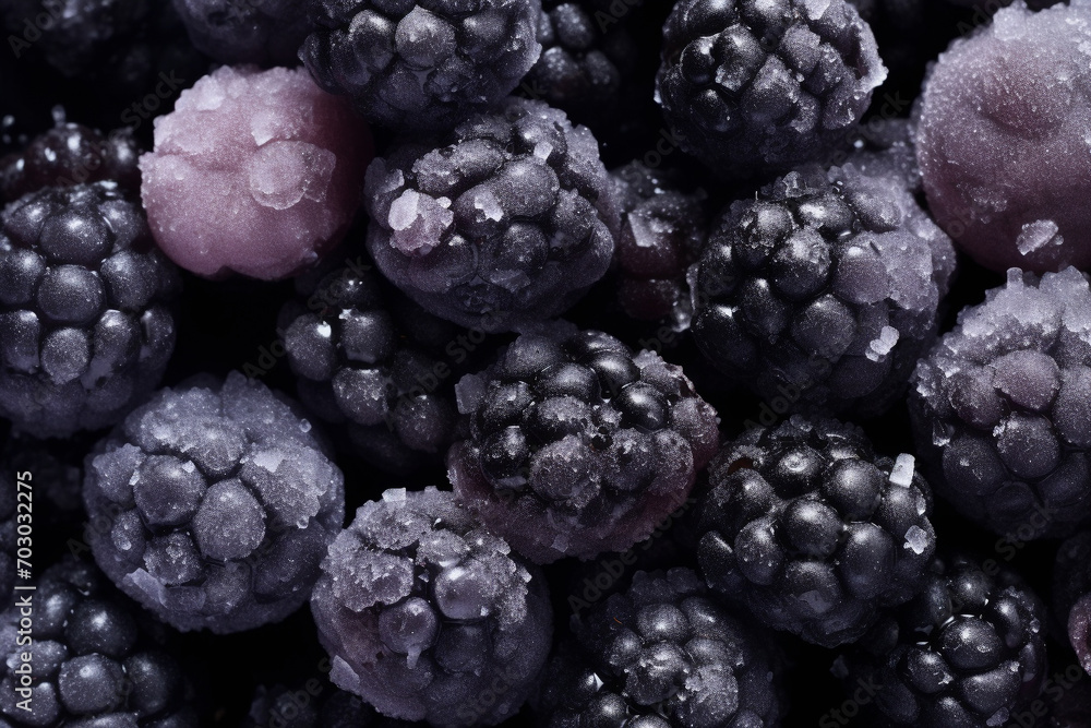Frozen blackberries texture, Generative AI Frozen blackberries texture, Generative AI