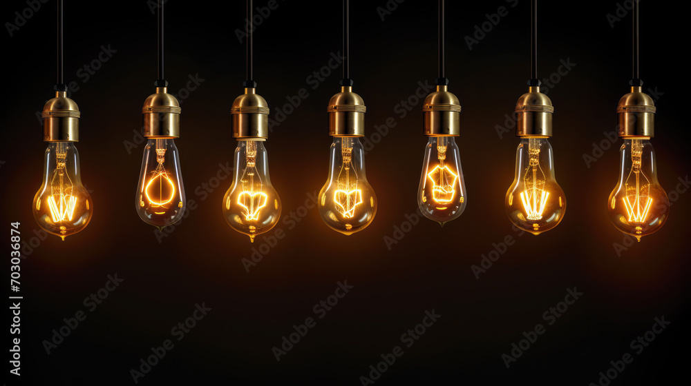 Seven retro light bulbs Seven retro light bulbs