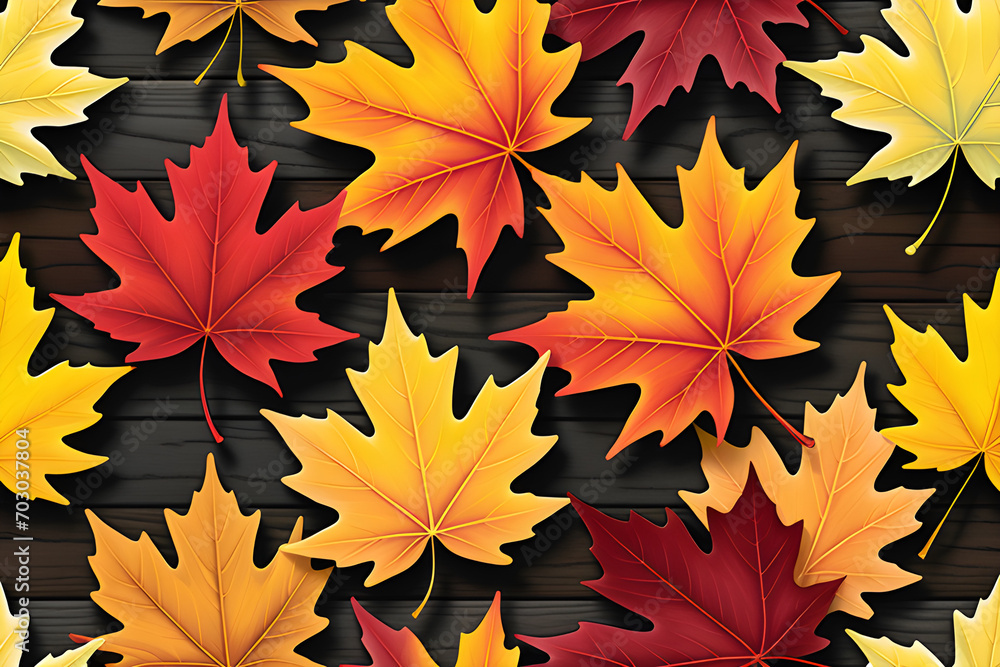 seamless pattern of autumn maple leaves transitioning hues of red orange yellow seamless pattern of autumn maple leaves transitioning hues of red orange yellow
