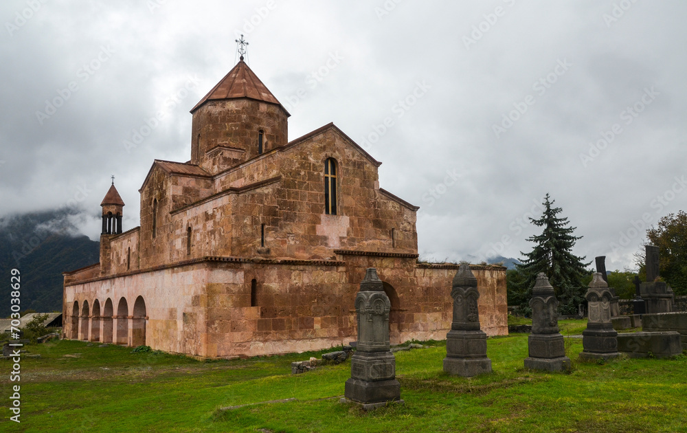Odzun Church is of domed basilica type. It is one of the early medieval unique religious buildings that has completely preserved its exterior appearance. Lori Region, Armenia