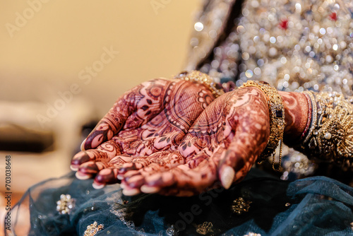 Indian bride s wedding henna mehendi mehndi hands close up