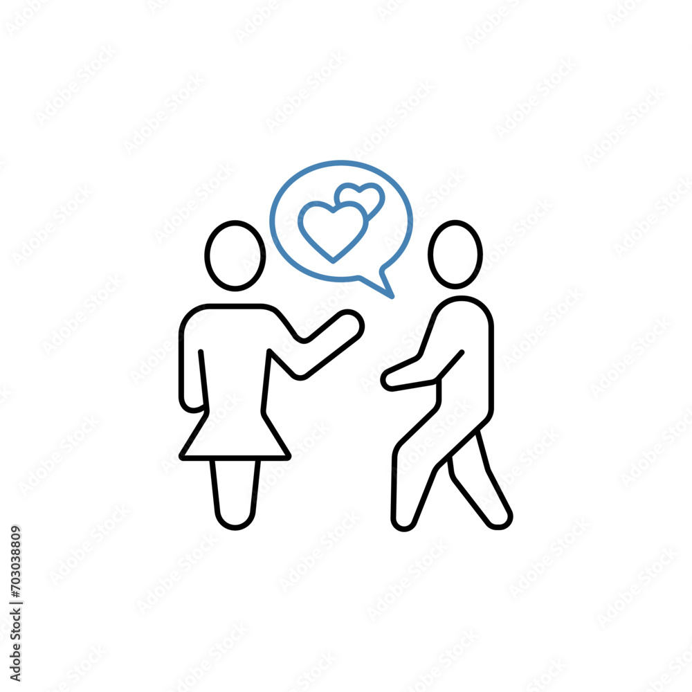 flirt concept line icon. Simple element illustration. flirt concept outline symbol design. flirt concept line icon. Simple element illustration. flirt concept outline symbol design.