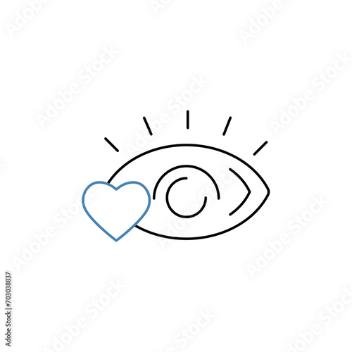 adore concept line icon. Simple element illustration. adore concept outline symbol design.