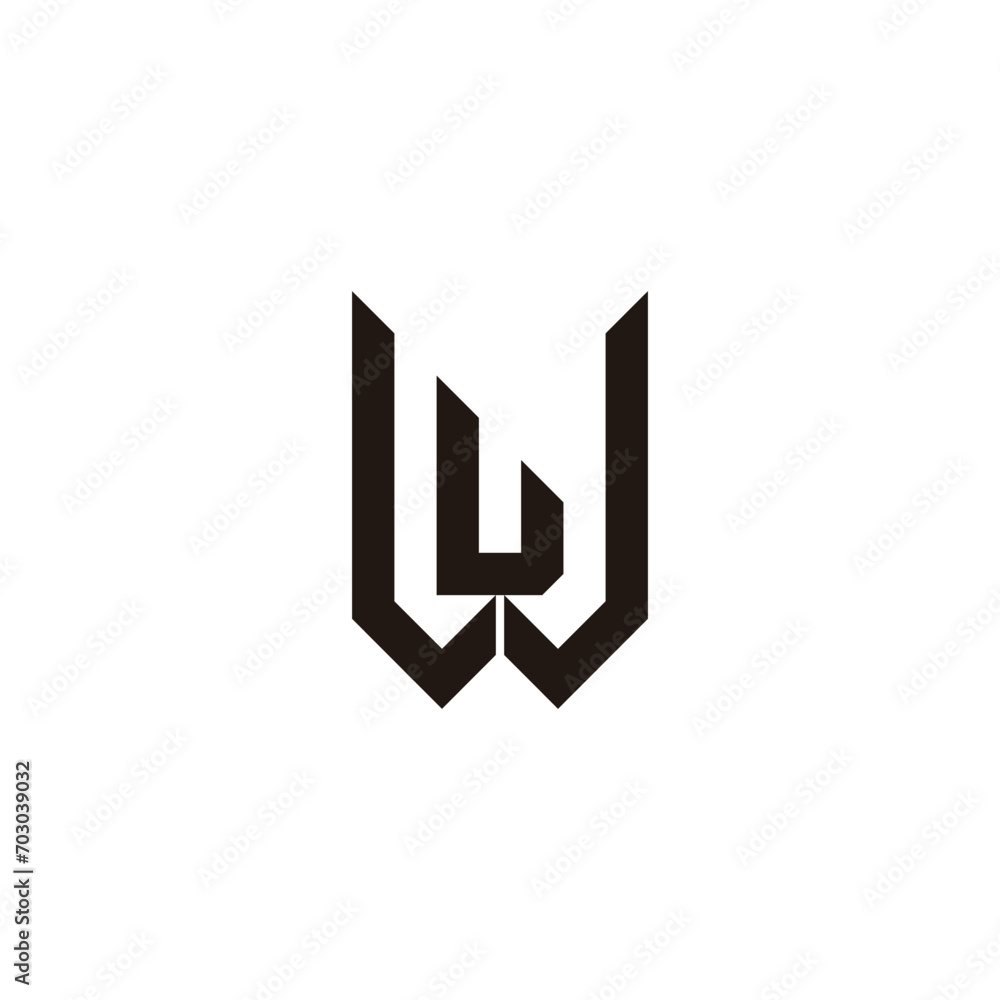 letter wl simple slice geometric logo vector letter wl simple slice geometric logo vector
