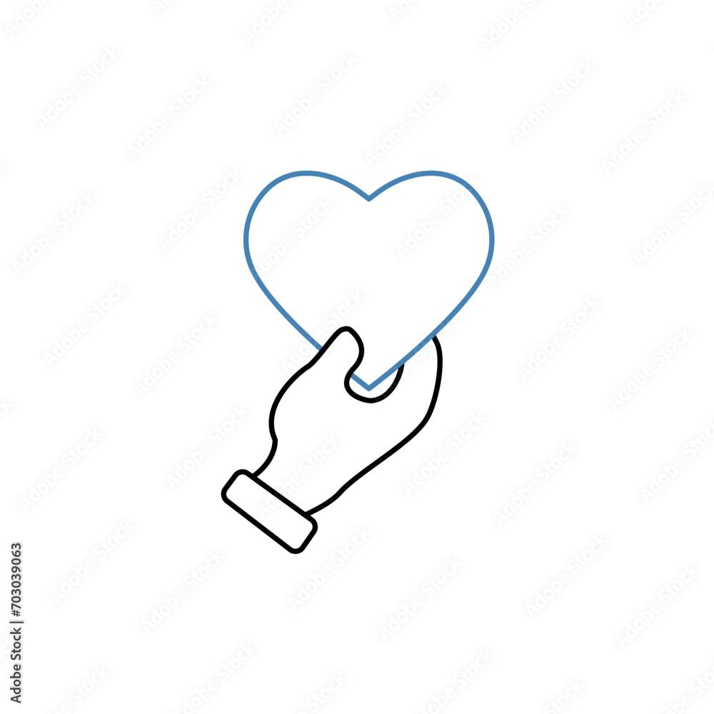give love concept line icon. Simple element illustration. give love concept outline symbol design. give love concept line icon. Simple element illustration. give love concept outline symbol design.