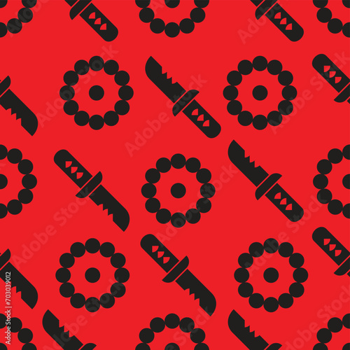 fight knife ninja symbol seamless pattern vector photo