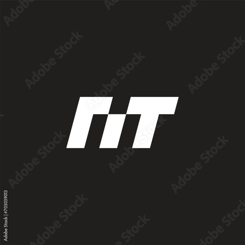 letter mt stripe geometric font logo vector photo