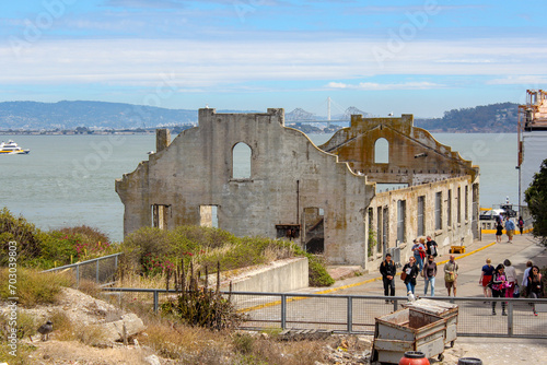 Old and abandoned building on Alcatraz Island 