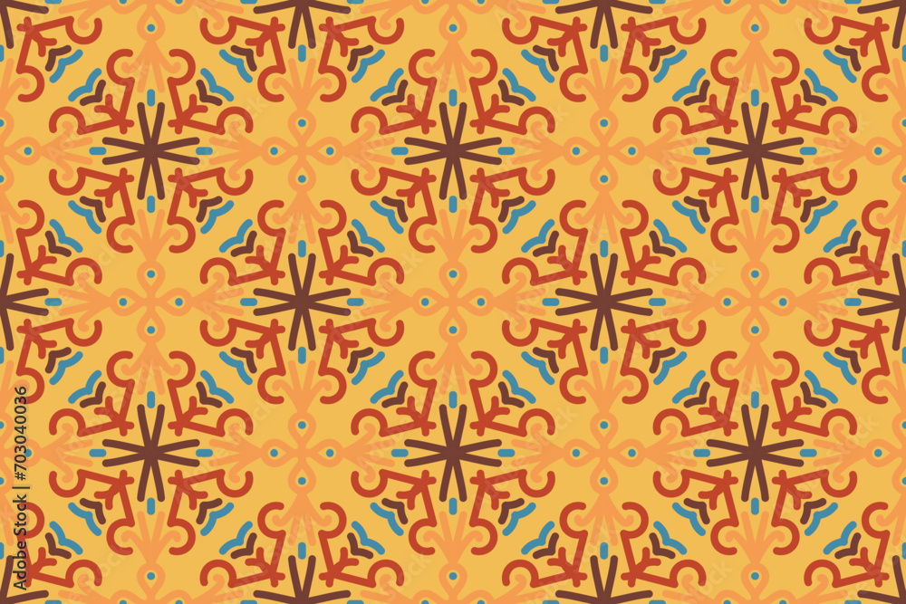 Fototapeta premium vintage seamless pattern ornaments in traditional arabian, moroccan, turkish style. vintage abstract floral background texture. Modern minimal labels. Premium design