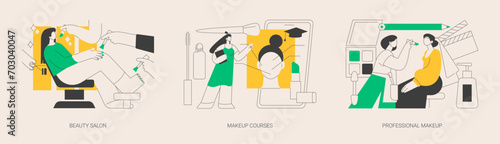 Beauty services abstract concept vector illustrations.