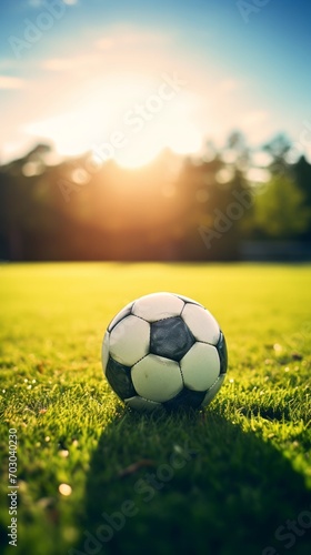 Soccer Ball on Lush Green Field © cac_tus