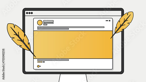 Writing a post for social networks on a computer
