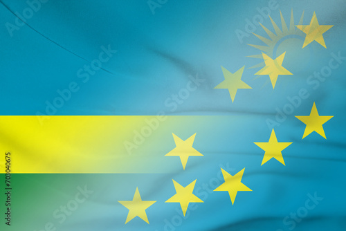 Rwanda and Tuvalu government flag transborder relations TUV RWA photo
