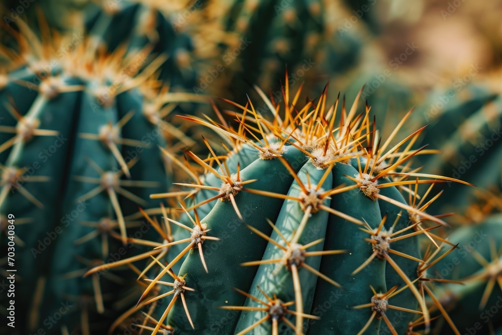 Textured surface of a cactus with sharp spines. Textured surface of a cactus with sharp spines.