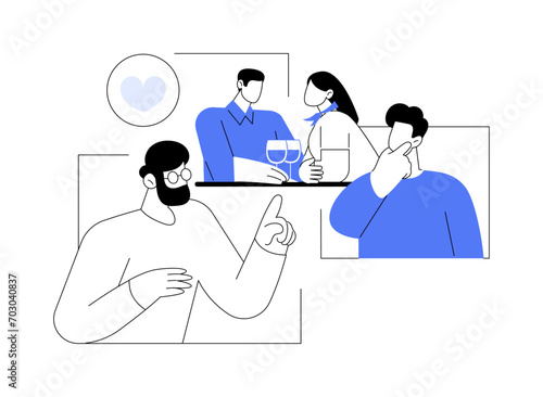 Dating coach isolated cartoon vector illustrations.