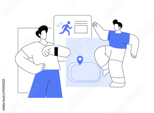 Physical activity coach isolated cartoon vector illustrations.