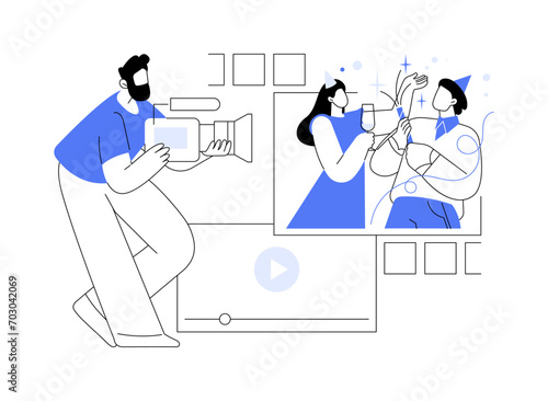 Videographer isolated cartoon vector illustrations.