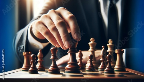 Wallpaper Mural Businessman playing chess. Close up of businessman playing chess. Business strategy concept Torontodigital.ca