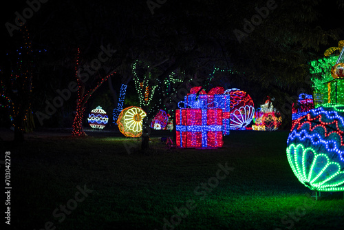 christmas light display in the Hunter Valley Gardens