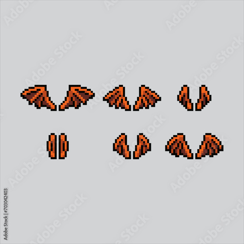 Pixel art illustration Devil Wings. Pixelated Wings. Animation asset Devil Wings
pixelated for the pixel art game and icon for website and video game. old school retro.