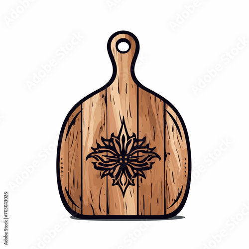 Cutting board in cartoon, doodle style. Isolated 2d vector illustration in logo, icon, sketch style, Eps 10. AI Generative