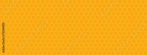 Yellow honeycomb hexagon texture. Bee honey background vector illustration