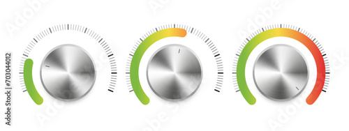Volume control. Mood scale. Satisfaction indicator. Performance measurement client satisfaction. Vector illustration