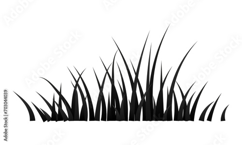 Vector black grass silhouette growing lawn plant border