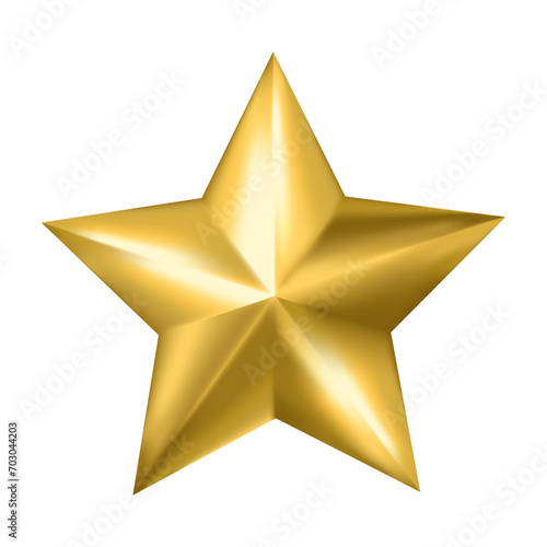 Vector gold star illustration on white background
