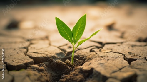 A Resilient Leaf Thriving Amidst Difficult Conditions: Symbolic Growth in Dry Soil