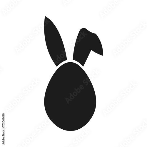 Vector silhouettes of rabbits and hares on a transparent background easter bunnies in the shape of an egg
