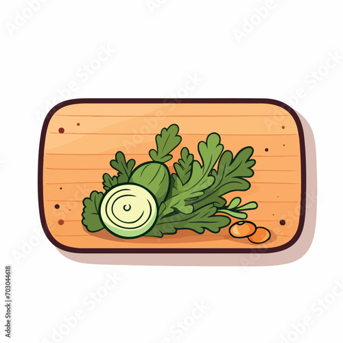 Cutting board in cartoon, doodle style. Isolated 2d vector illustration in logo, icon, sketch style, Eps 10. AI Generative