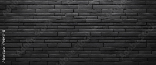 Dark, damaged brick wall background banner panorama