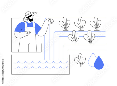 Surface irrigation systems isolated cartoon vector illustrations.