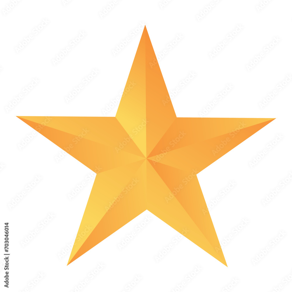 Obraz premium Vector golden fivepointed star on white background