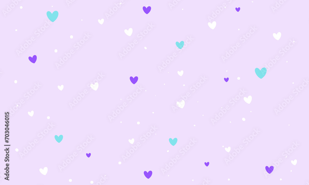 Vector colorful polka dots with hearts background