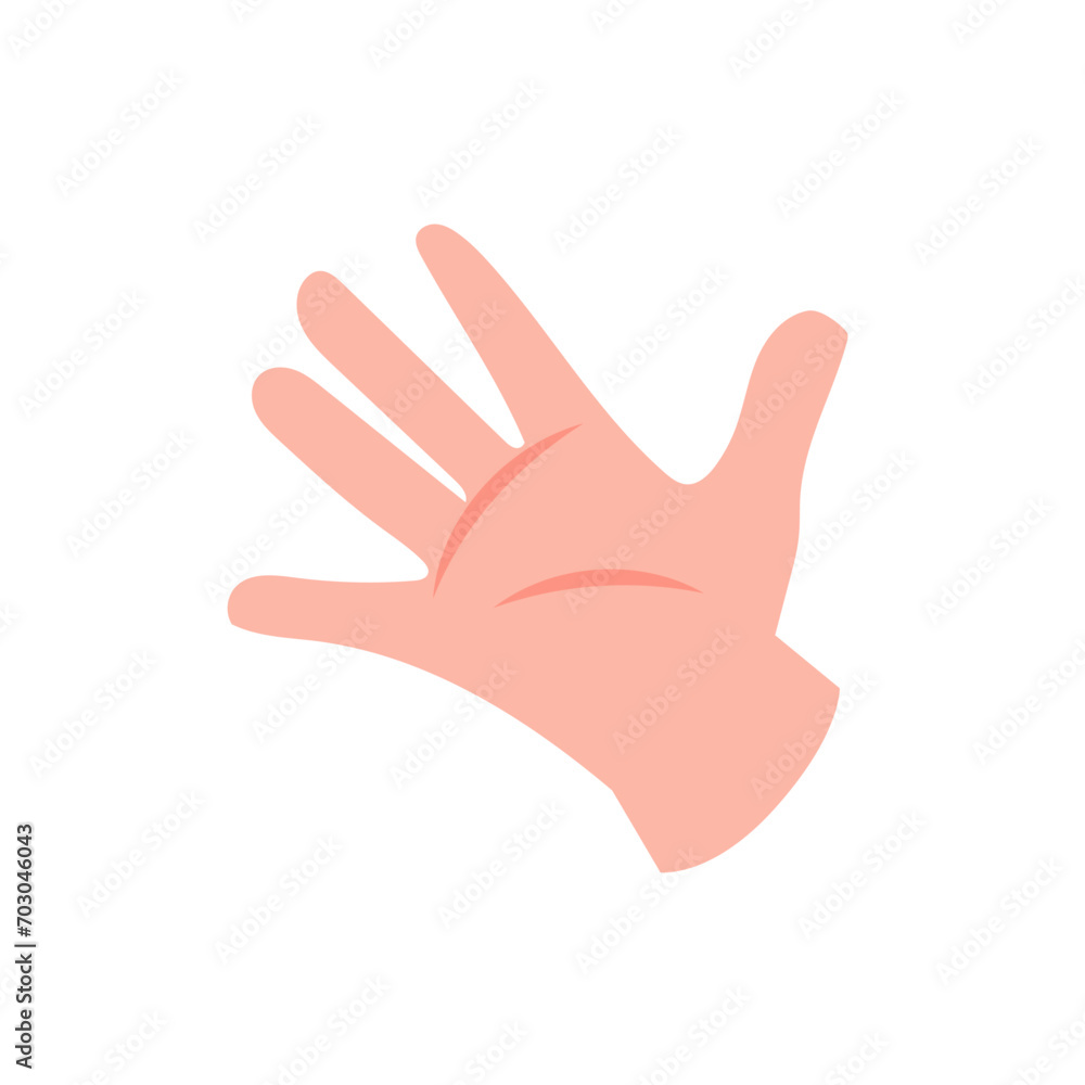 Vector hand gesture with smooth skin on white background Vector hand gesture with smooth skin on white background