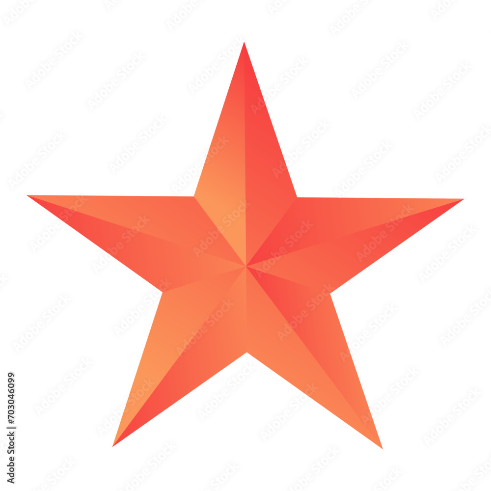 Vector red fivepointed star on white background Vector red fivepointed star on white background