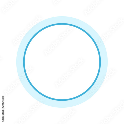 Vector glossy with blue stroke icon, circle, isolated