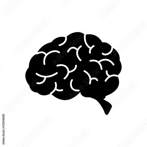 Vector human brain drawing on white background